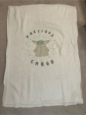 Pottery Barn Kids Star Wars Grogu Precious Cargo Heirloom Knit Sherpa Baby Blank